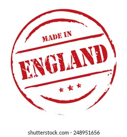 Red vector grunge stamp MADE IN ENGLAND