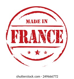 Red vector grunge stamp MADE IN FRANCE