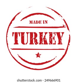 Red vector grunge stamp MADE IN TURKEY