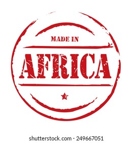 Red vector grunge stamp MADE IN AFRICA