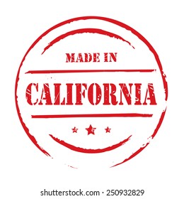 Red vector grunge stamp MADE IN CALIFORNIA