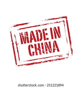 Red vector grunge stamp MADE IN CHINA