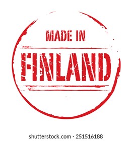 Red vector grunge stamp MADE IN FINLAND