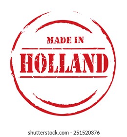 Red vector grunge stamp MADE IN HOLLAND