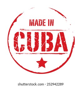 Red vector grunge stamp MADE IN CUBA
