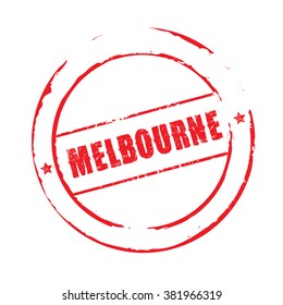 Red vector grunge stamp Melbourne