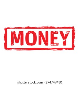 Red vector grunge stamp MONEY