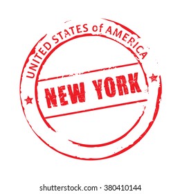 Red vector grunge stamp NEW YORK