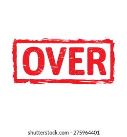 Red vector grunge stamp OVER