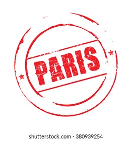 Red vector grunge stamp PARIS