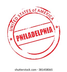 Red vector grunge stamp Philadelphia