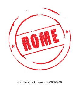Red vector grunge stamp ROME