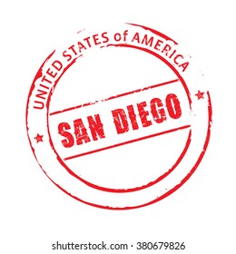 Red vector grunge stamp SAN DIEGO