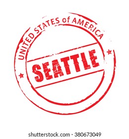 Red vector grunge stamp SEATTLE