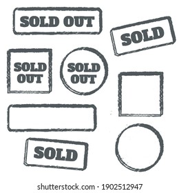 Red vector grunge stamp SOLD. Sold out stamps grunge. Sold out badge