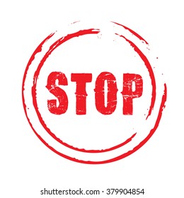 Red vector grunge stamp STOP