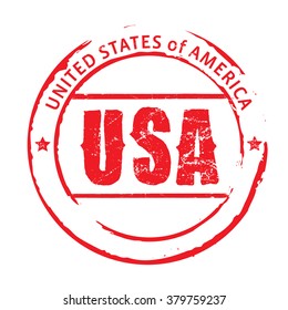 Red vector grunge stamp UNITED STATES OF AMERICA