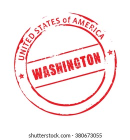 Red vector grunge stamp WASHINGTON