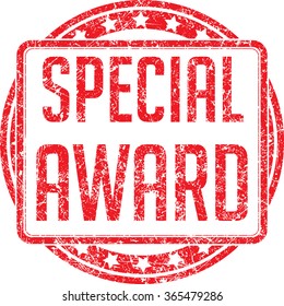 Red vector grunge style rubber stamp SPECIAL AWARD