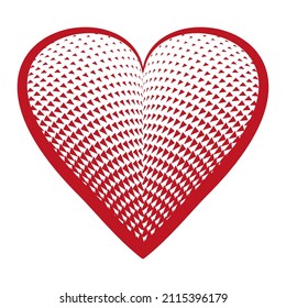 Corazón vectorial rojo de estilo medio tono con triángulos.