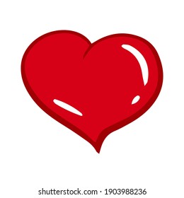 Rotes Vektorherz. Handgemachte Illustration. Liebes- und Liebessymbol für Valentinstag, Geburtstag, Hochzeit, Einladungen, Feiertage.