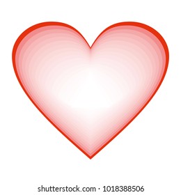 Red vector heart icon ideal for valentines day and wedding isolated on white