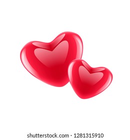 Red vector heart isolated on white