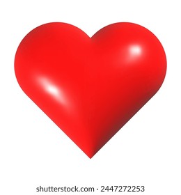 red vector heart isolated on white