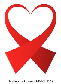 "Red vector heart symbol on white background.Love emblem.Graphic design in the concept of love.Vector love symbol for Valentine's Day.Vector illustration."