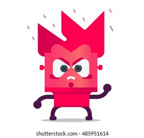 red vector icon with the person and zigzags, denoting the emotion