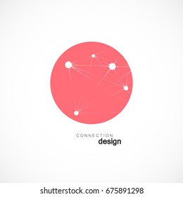 Red vector icon technology, network and connect background.