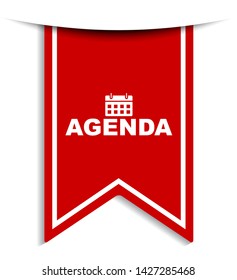 red vector illustration banner agenda