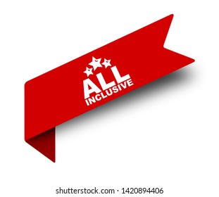 red vector illustration banner all inclusive