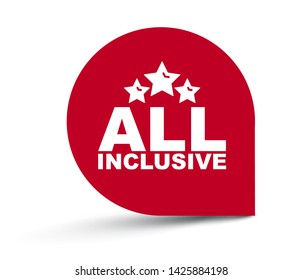 red vector illustration banner all inclusive