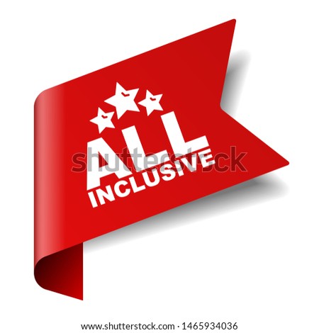 red vector illustration banner all inclusive