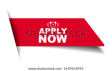 red vector illustration banner apply now