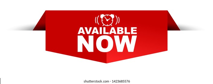 red vector illustration banner available now