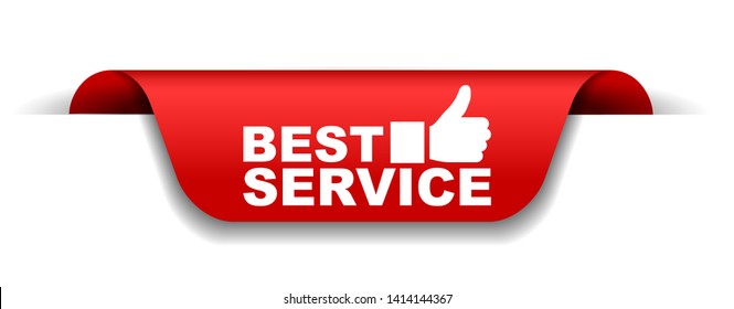 red vector illustration banner best service
