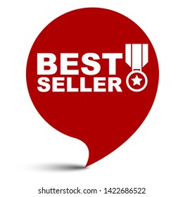 red vector illustration banner best seller