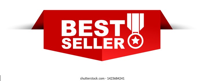 red vector illustration banner best seller