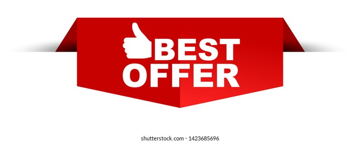 red vector illustration banner best offer