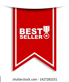 red vector illustration banner best seller