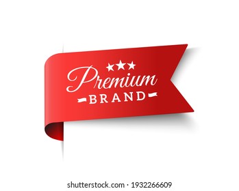 red vector illustration banner best brand with ribbon and stars