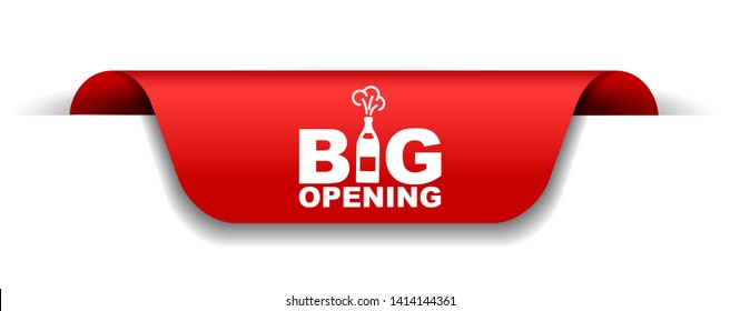 red vector illustration banner big opening