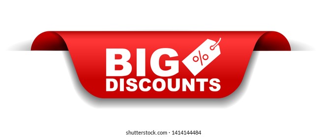 red vector illustration banner big discounts