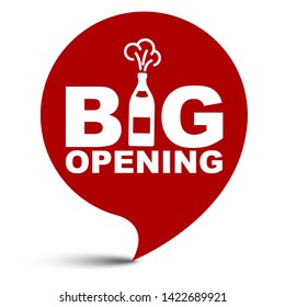 red vector illustration banner big opening