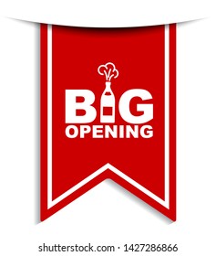 red vector illustration banner big opening
