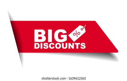 red vector illustration banner big discounts