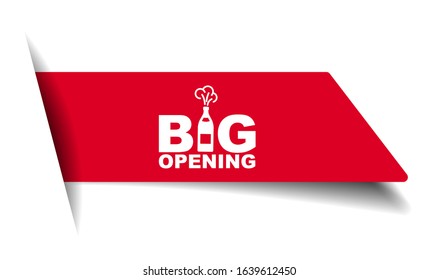 red vector illustration banner big opening