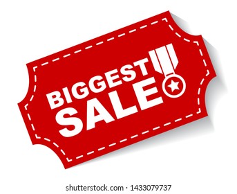 red vector illustration banner biggest sale